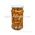 Fresh canned nameko in glass jar